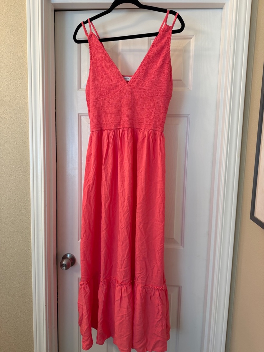 Cupshe Coral Double-Strap V-Neck Maxi Dress